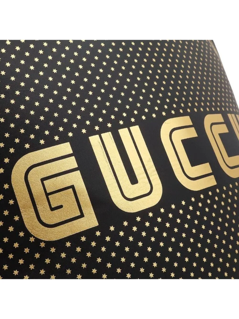 Gucci Guccy Backpack Star Pattern Leather Black Gold